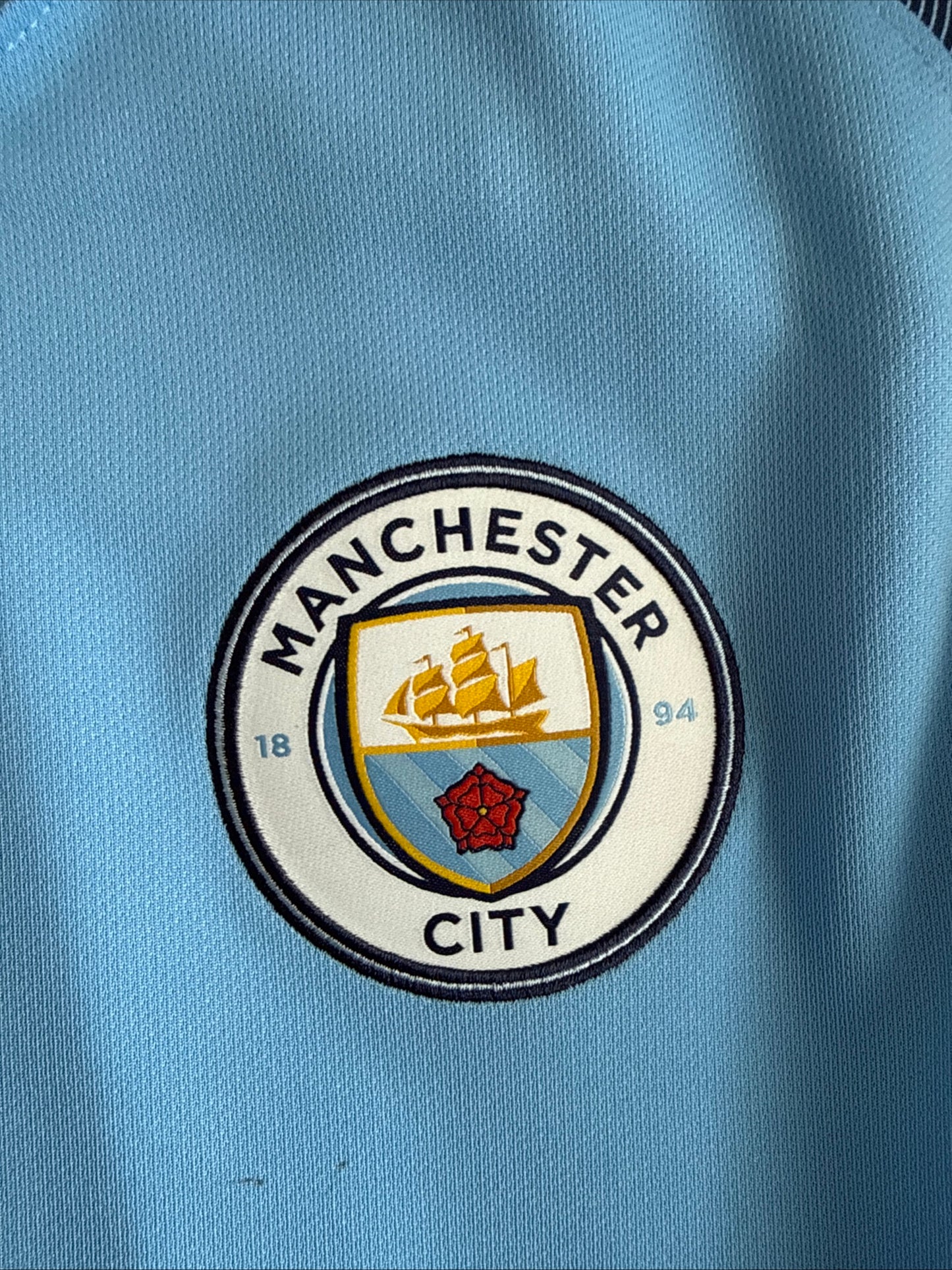 MEN’S NIKE MANCHESTER CITY 2015/16 HOME FOOTBALL JERSEY SZ M - BLUE NWT RARE