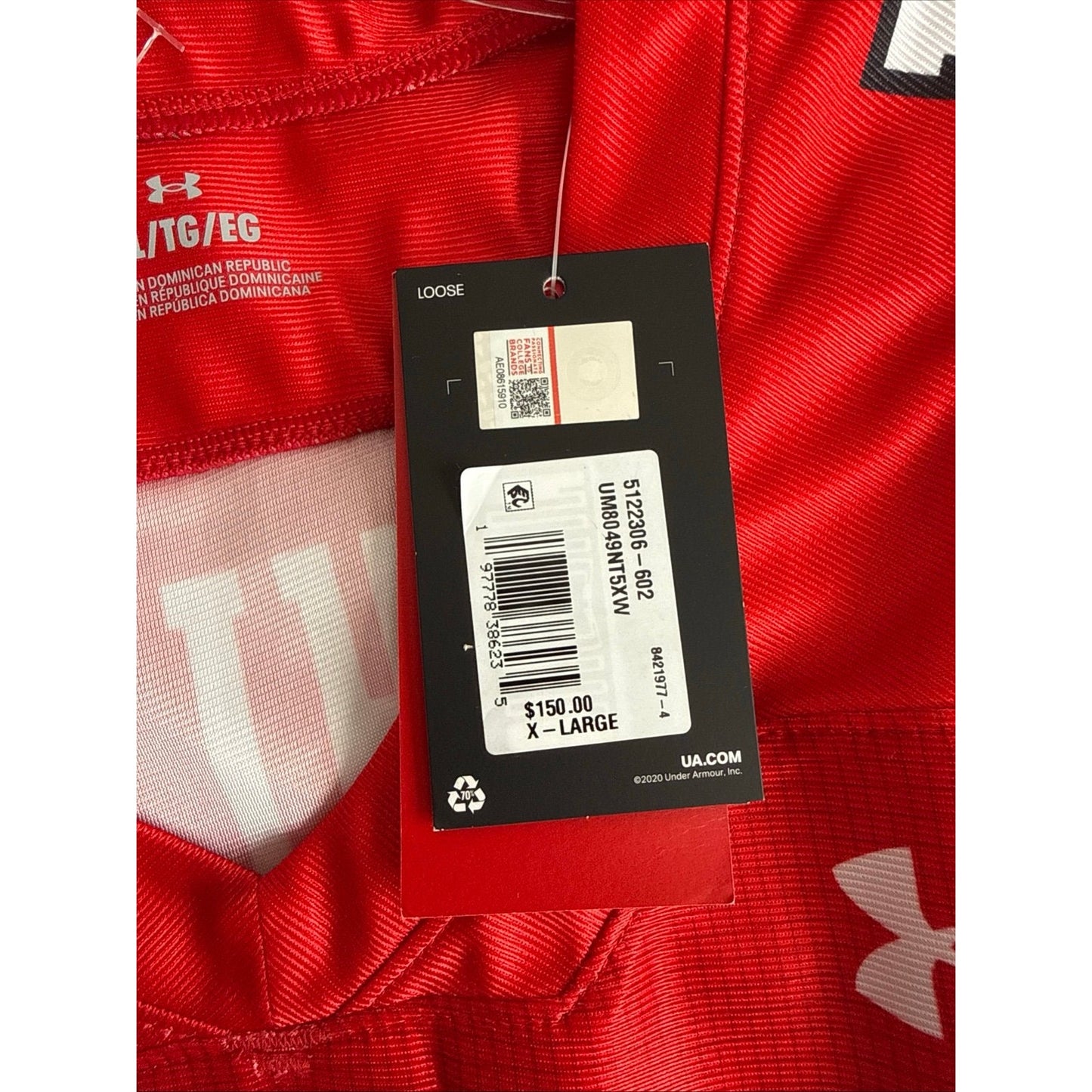 Men’s Under Armour Xavier White #14 Texas Tech Red Raiders Jersey Sz XL - NWT