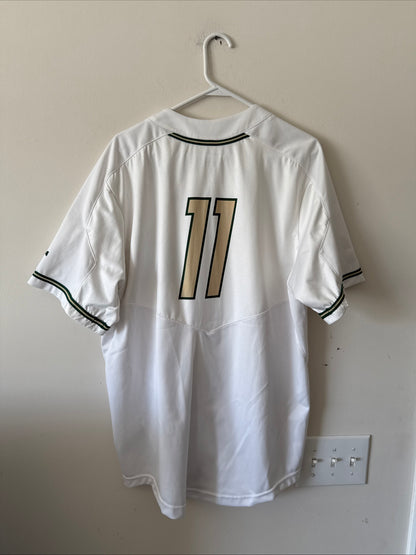 Men’s Nike UNC Charlotte 49ers #11 C-USA Home Baseball Jersey Sz XL - White RARE