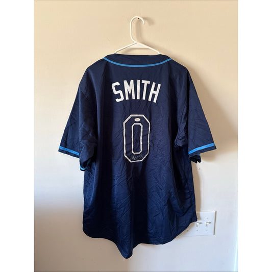 MALLEX SMITH SIGNED "M EFFECTS"  #0 RAYS JERSEY JSA WITNESS COA MARINERS BRAVES