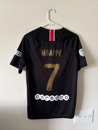 Men’s Nike Kylian Mbappe #7 PSG 2018/19 Third Kit Jersey Sz M - Black RARE