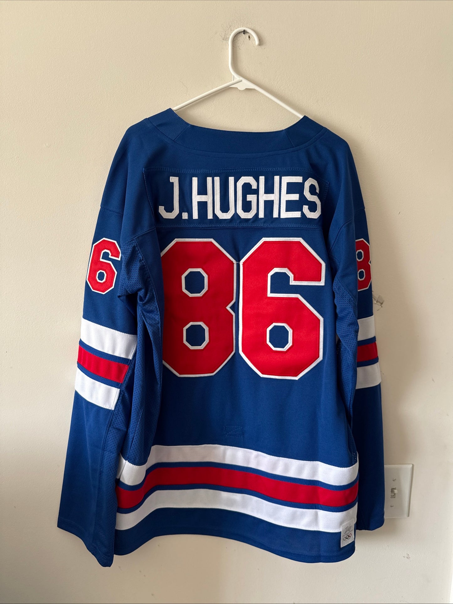 Men’s Nike Jack Hughes #86 Team USA Hockey Jersey 2026 Olympics Sz L Blue RARE