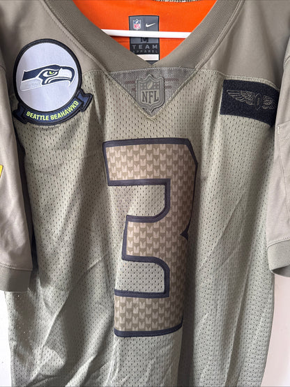 Men's Nike Russell Wilson #3 Seattle Seahawks Salute To Service Jersey Sz M RARE