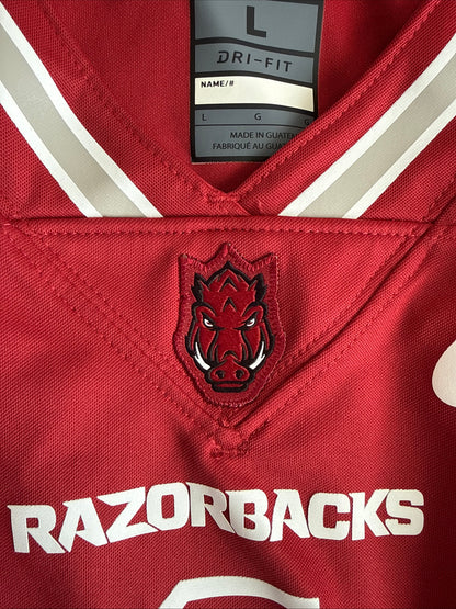 Men’s Nike Arkansas Razorbacks #1 NCAA Football Limited Jersey Sz L - Red RARE