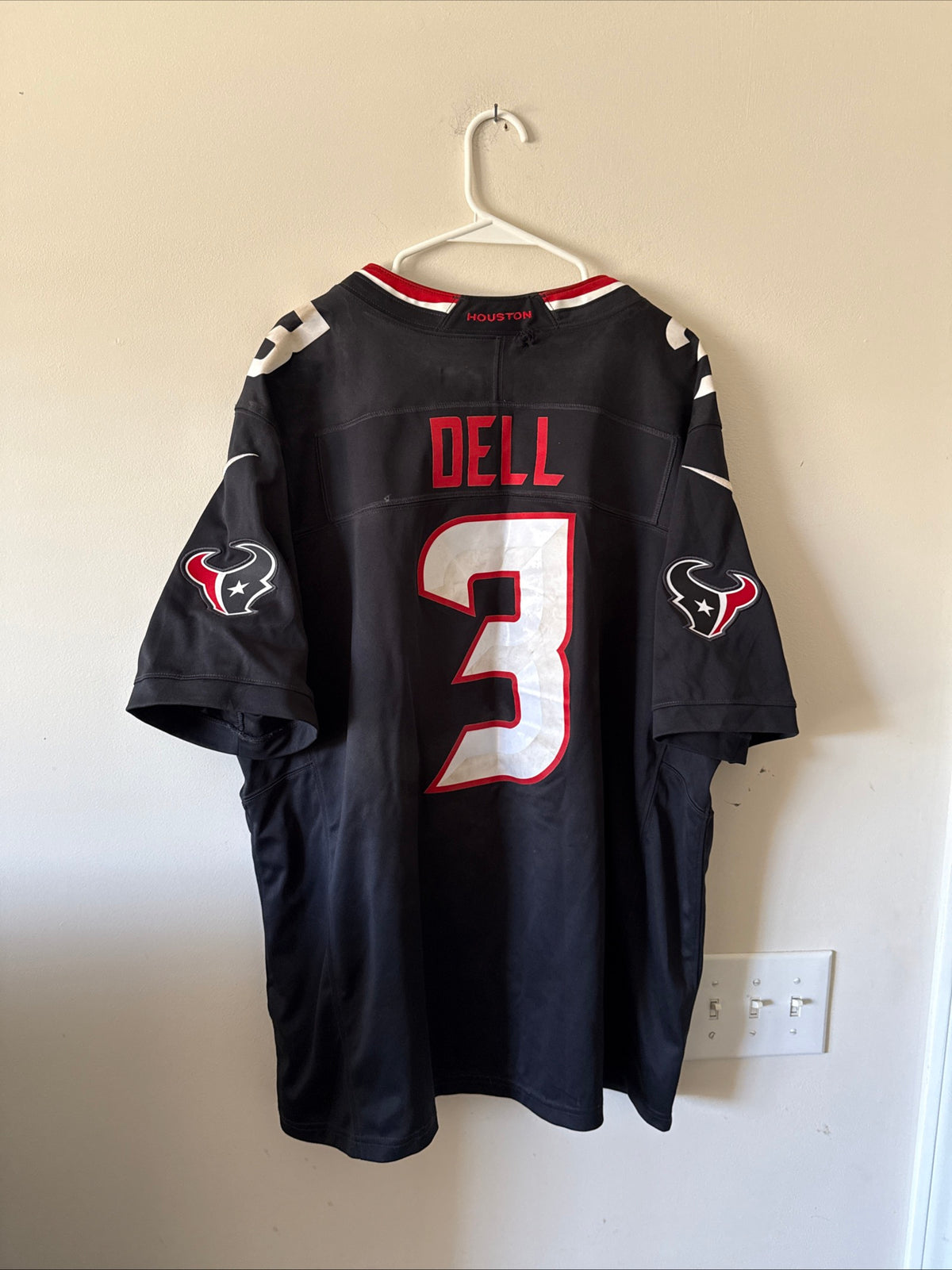 Men's Nike Tank Dell #3 Houston Texans Vapor Lmtd NFL Jersey Sz 2XL - Blue RARE