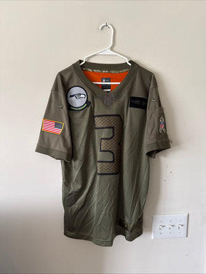 Men's Nike Russell Wilson #3 Seattle Seahawks Salute To Service Jersey Sz M RARE