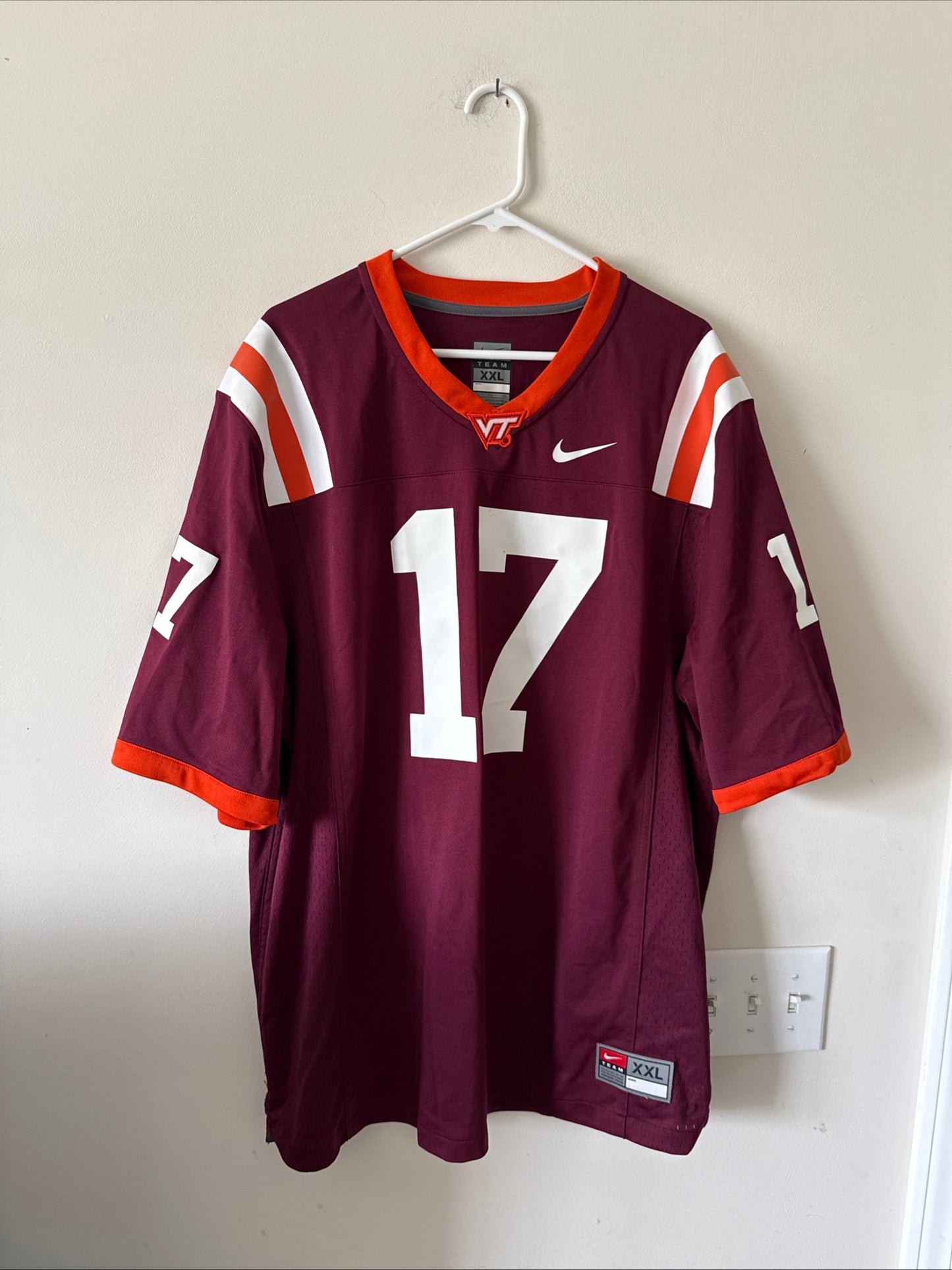 Men's Nike Kam Chancellor #17 Virginia Tech Hokies Game Jersey Sz 2XL - RARE