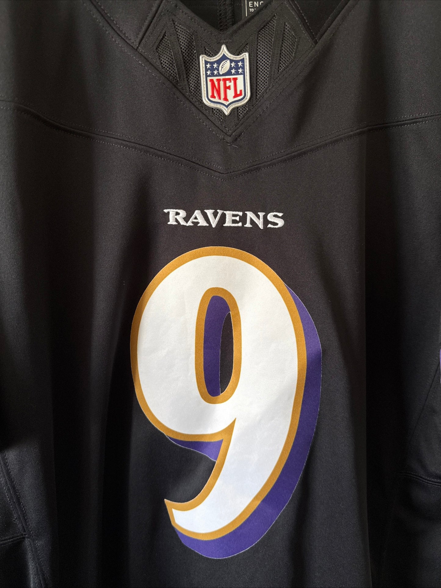 Men’s Nike Justin Tucker #9 Baltimore Ravens Vapor Lmtd Jersey Sz L - Black RARE