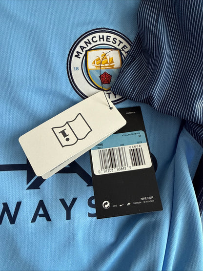 MEN’S NIKE MANCHESTER CITY 2015/16 HOME FOOTBALL JERSEY SZ M - BLUE NWT RARE