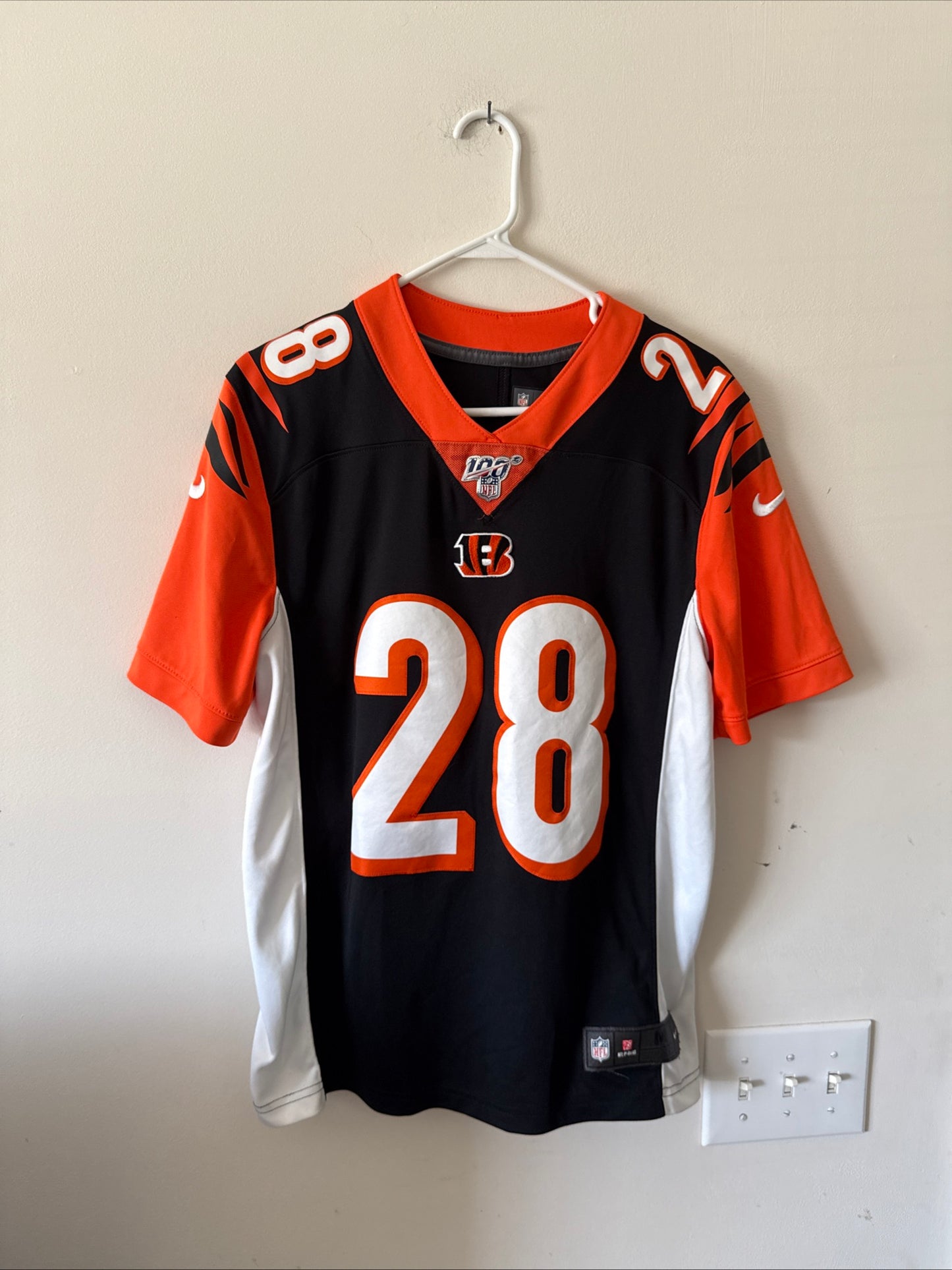Men’s Nike Joe Mixon #28 Cincinnati Bengals NFL 100 Vapor Lmtd Jersey  Sz M RARE