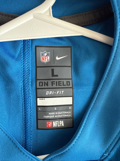 Men’s Nike Custom Brown #3 Detroit Lions Vapor Lmtd NFL Jersey Sz L - Blue RARE