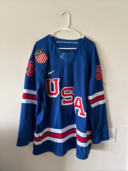 Men’s Nike Jake Guentzel #59 Team USA Hockey Jersey 2026 Olympics Sz L RARE