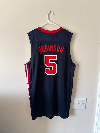Men’s Nike David Robinson #5 Team USA 1992 Olympics Jersey Sz XL - Blue RARE
