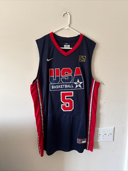 Men’s Nike David Robinson #5 Team USA 1992 Olympics Jersey Sz XL - Blue RARE