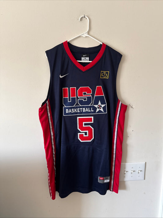 Men’s Nike David Robinson #5 Team USA 1992 Olympics Jersey Sz XL - Blue RARE