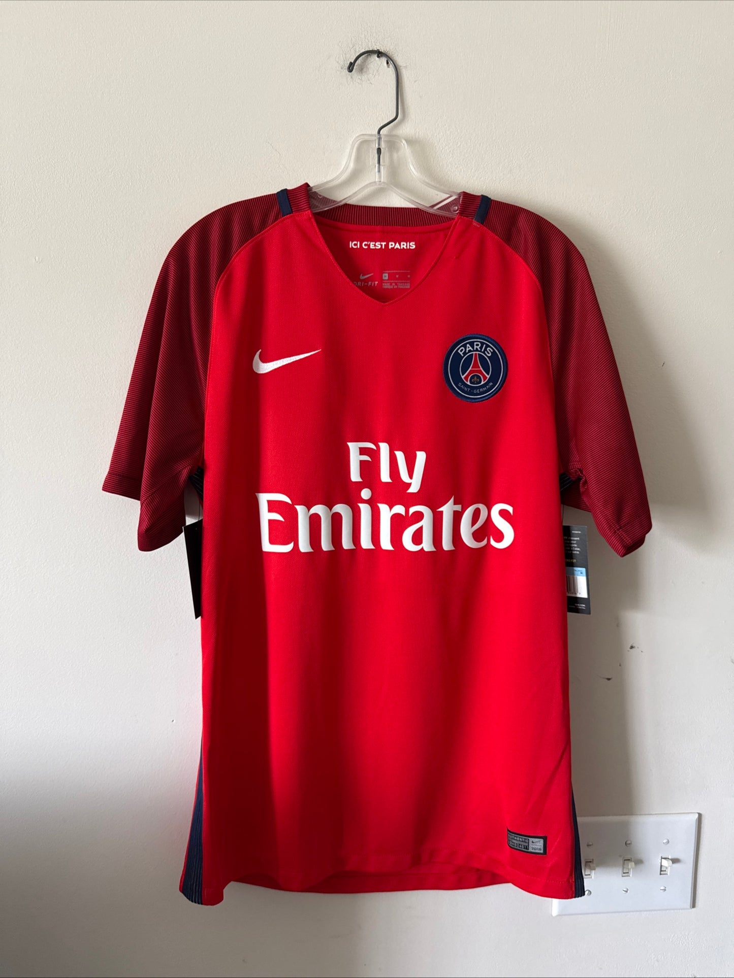 MEN’S NIKE PARIS SAINT-GERMAIN 2016/2017 AWAY FOOTBALL JERSEY SZ M - NWT RARE