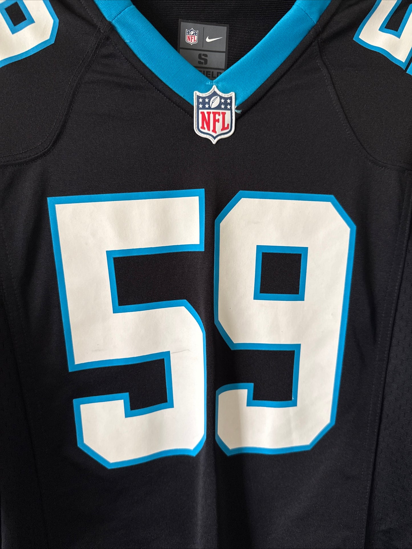 Men's Nike Luke Kuechly #59 Carolina Panthers Game NFL Jersey Sz S - Black