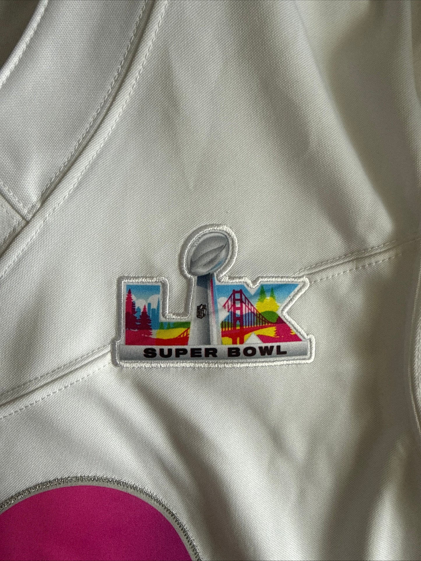 Men’s Nike NFL 2026 Super Bowl LX #60 Vapor Lmtd White Jersey Sz L - NWT RARE