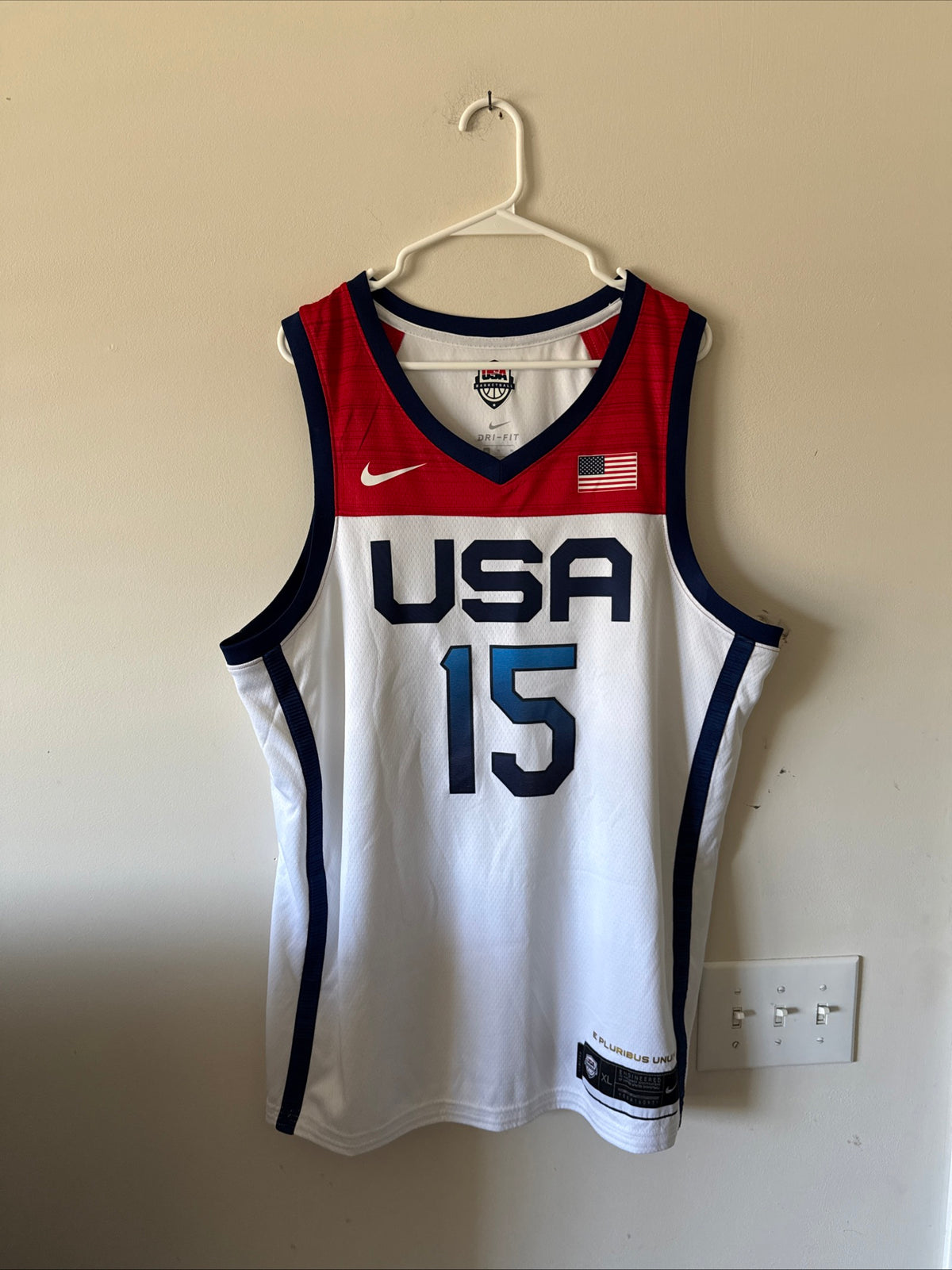 Men's Nike Devin Booker #15 Team USA 2020 Tokyo Olympics Jersey Sz XL - RARE