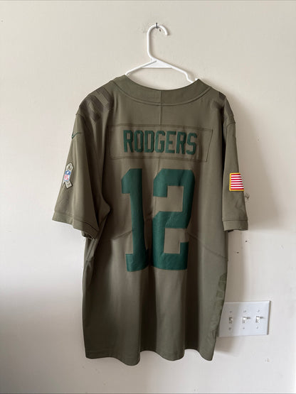 Men's Nike Aaron Rodgers #12 GB Packers Salute to Service Lmtd Jersey Sz XL RARE