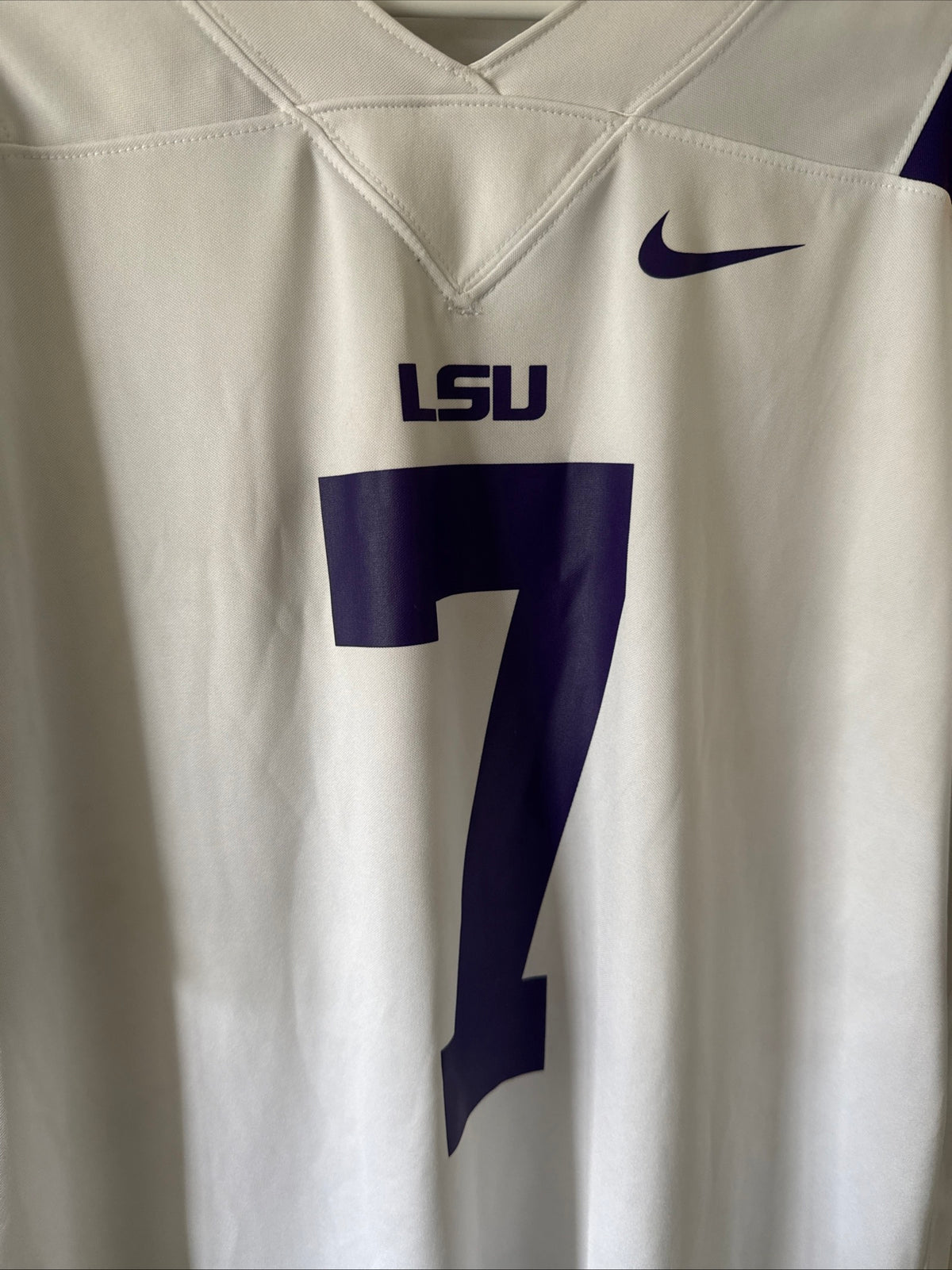 Men’s Nike Patrick Peterson #7 LSU Tigers NCAA Football Jersey Sz L - White RARE