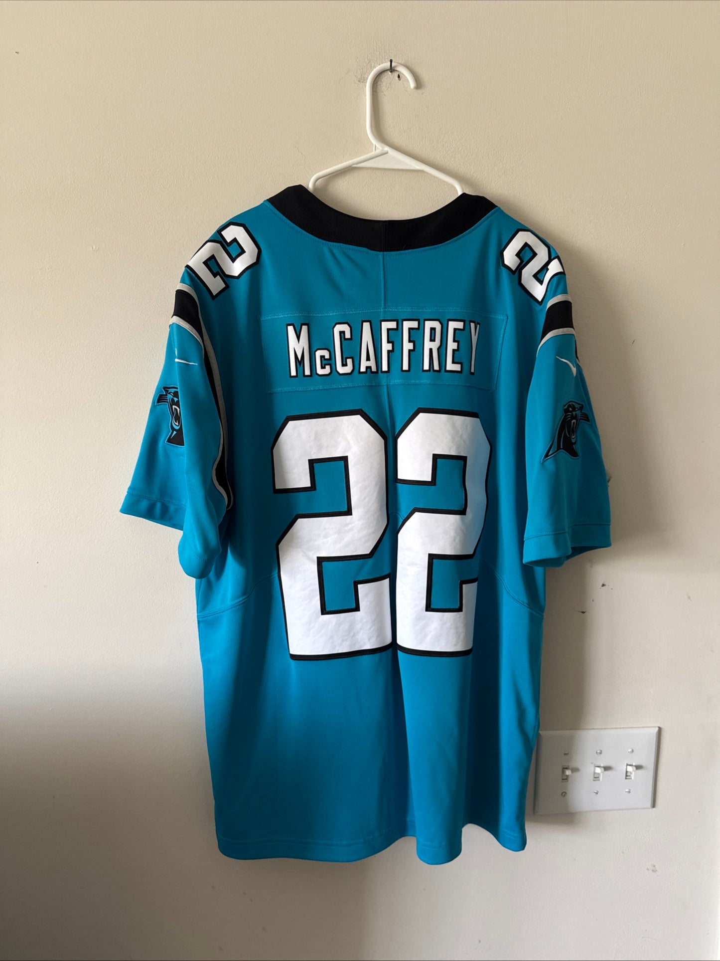 Men’s Nike Christian McCaffrey #22 Carolina Panthers Vapor Lmtd Jersey Sz XL