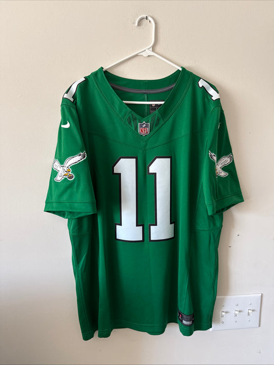 Men’s Nike AJ Brown #11 Philadelphia Eagles Vapor Lmtd Jersey Sz L - Kelly Green