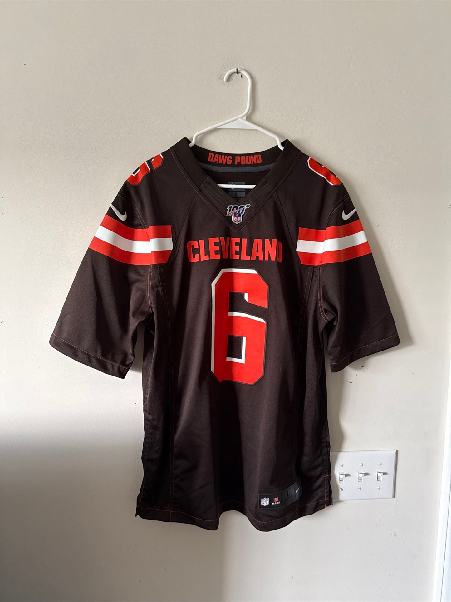 Men’s Nike Baker Mayfield #6  Cleveland Brown NFL 100 Limited Jersey Sz L - RARE