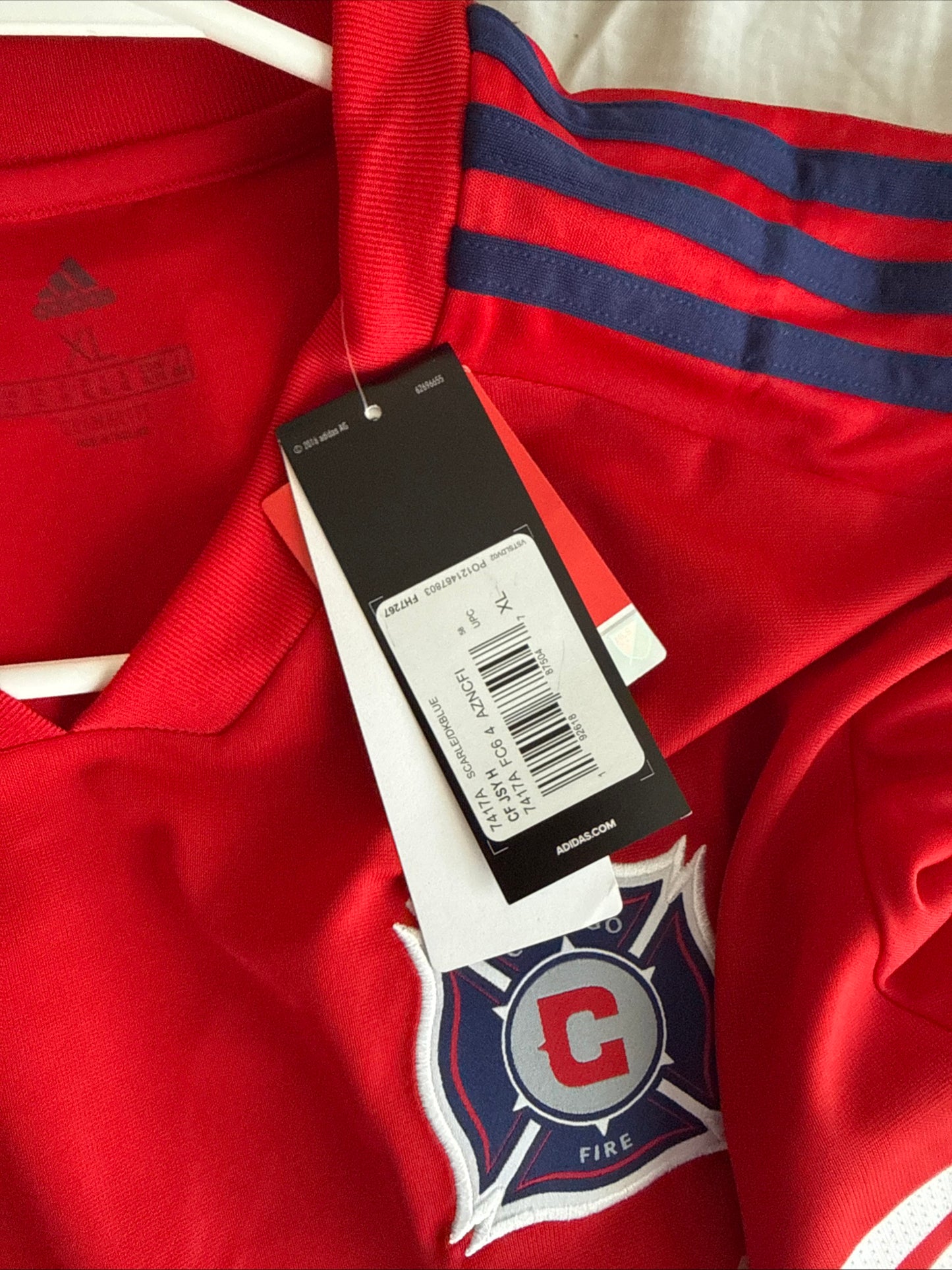 MEN’S ADIDAS CHICAGO FIRE 2018/19 HOME SOCCER JERSEY SZ XL - RED NWT RARE