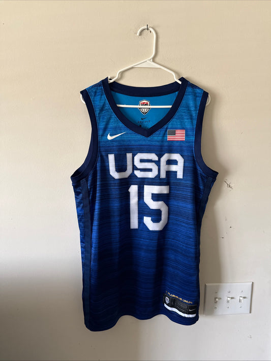 Men's Nike Devin Booker #15 Team USA 2024 Tokyo Olympics Jersey Sz L - RARE