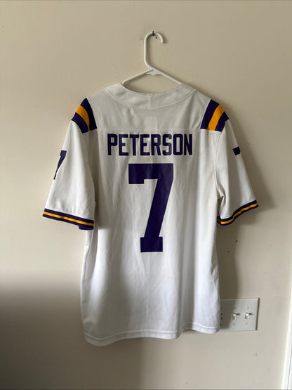 Men’s Nike Patrick Peterson #7 LSU Tigers NCAA Football Jersey Sz L - White RARE