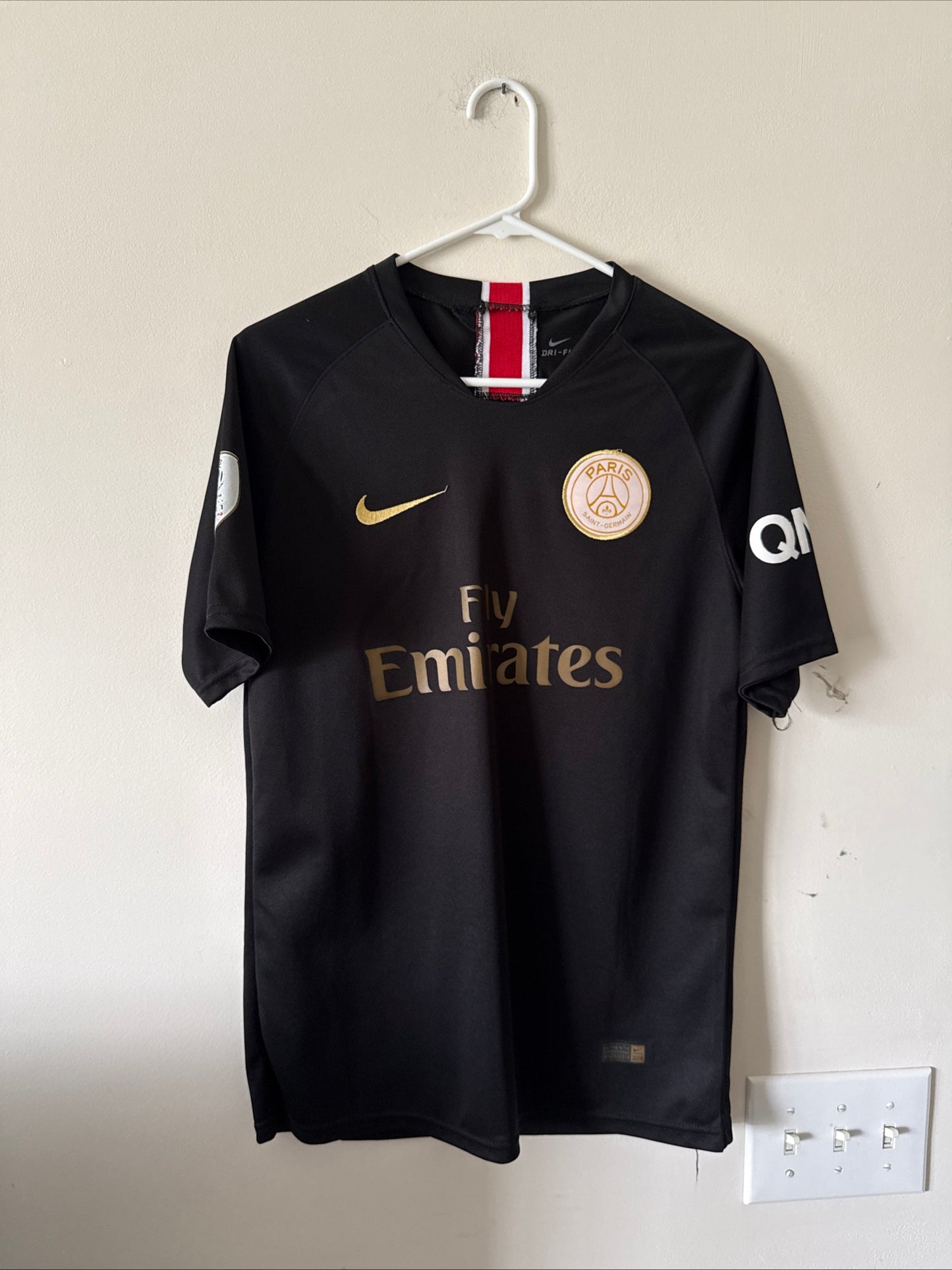 Men’s Nike Kylian Mbappe #7 PSG 2018/19 Third Kit Jersey Sz M - Black RARE