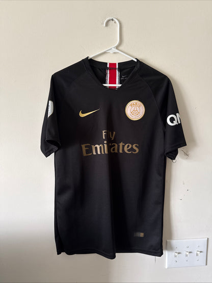 Men’s Nike Kylian Mbappe #7 PSG 2018/19 Third Kit Jersey Sz M - Black RARE