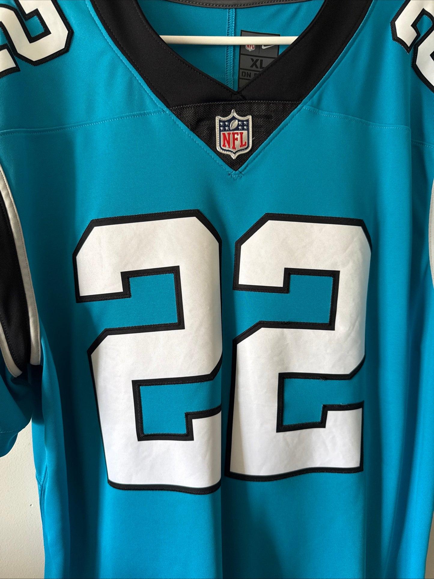 Men’s Nike Christian McCaffrey #22 Carolina Panthers Vapor Lmtd Jersey Sz XL