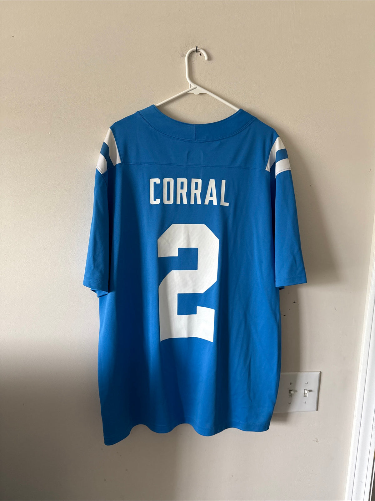 Men's Nike Matt Corral #2 Ole Miss Rebels Alt NCAA Jersey Sz 2XL - Blue RARE