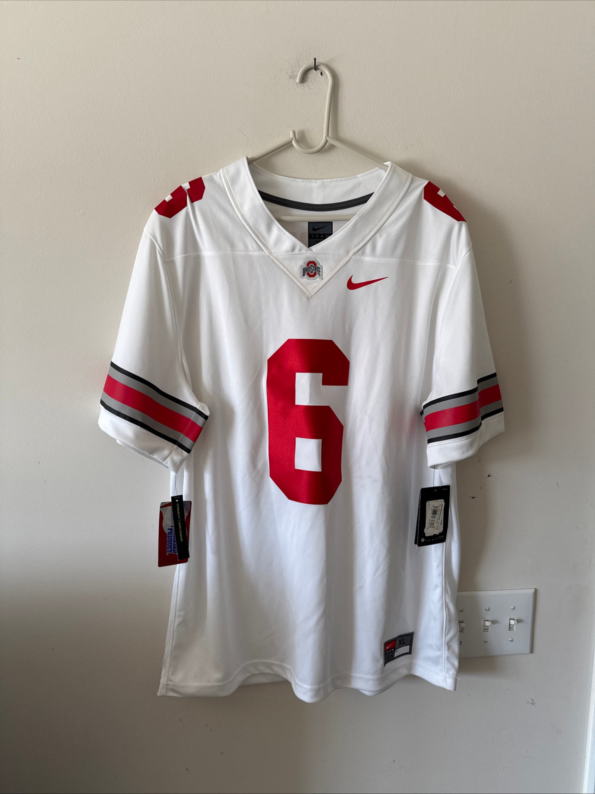 Men’s Nike Kyle McCord #6 Ohio State Buckeyes NCAA Jersey Sz XL - White NWT RARE