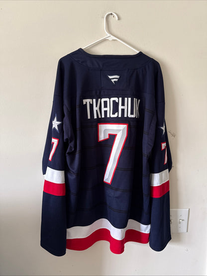 Men’s Fanatics Brady Tkachuk #7 Team USA 4 Nations Face-Off Jersey Sz 54 RARE