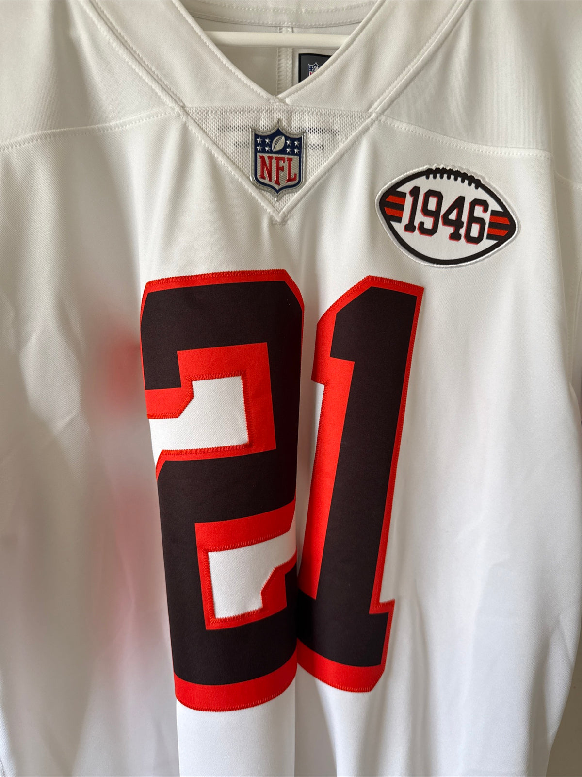 Men’s Nike Cleveland Browns #21 Vapor Limited NFL Jersey Sz L - White RARE