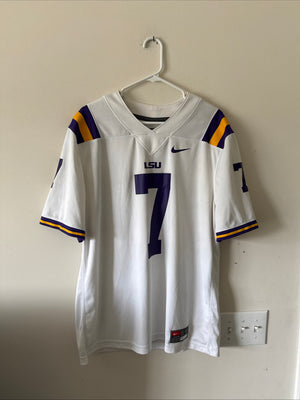 Men’s Nike Patrick Peterson #7 LSU Tigers NCAA Football Jersey Sz L - White RARE
