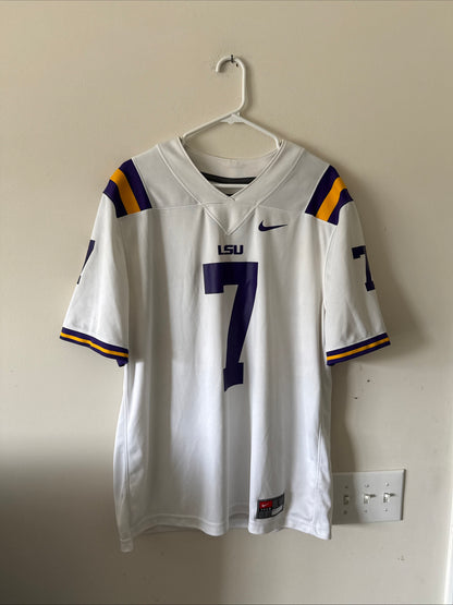 Men’s Nike Patrick Peterson #7 LSU Tigers NCAA Football Jersey Sz L - White RARE
