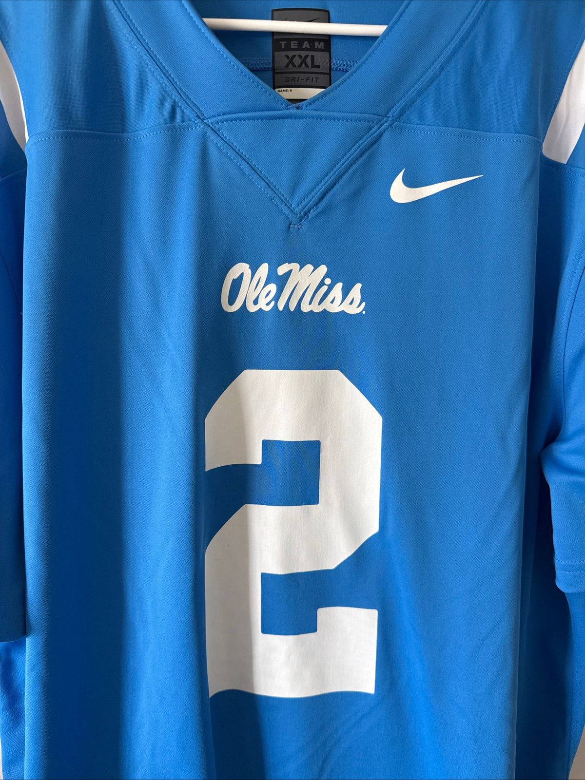 Men's Nike Matt Corral #2 Ole Miss Rebels Alt NCAA Jersey Sz 2XL - Blue RARE