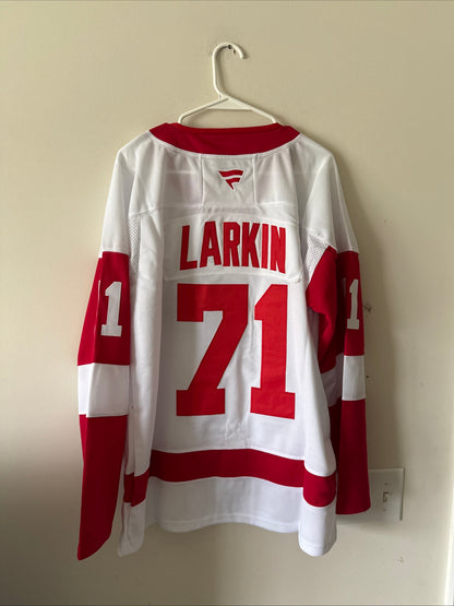 Men's Fanatics Dylan Larkin #71 Detroit Red Wings NHL Jersey Sz 52 - White RARE