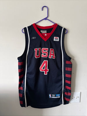 Men’s Reebok Allen Iverson #4 Team USA 2004 Olympics Jersey Sz 50 - RARE