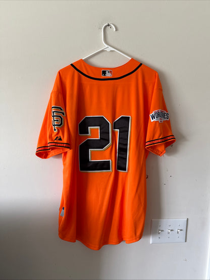 Men's Majestic Tony Abreu #21 SF Giants 2014 World Series Jersey Sz 48 - RARE