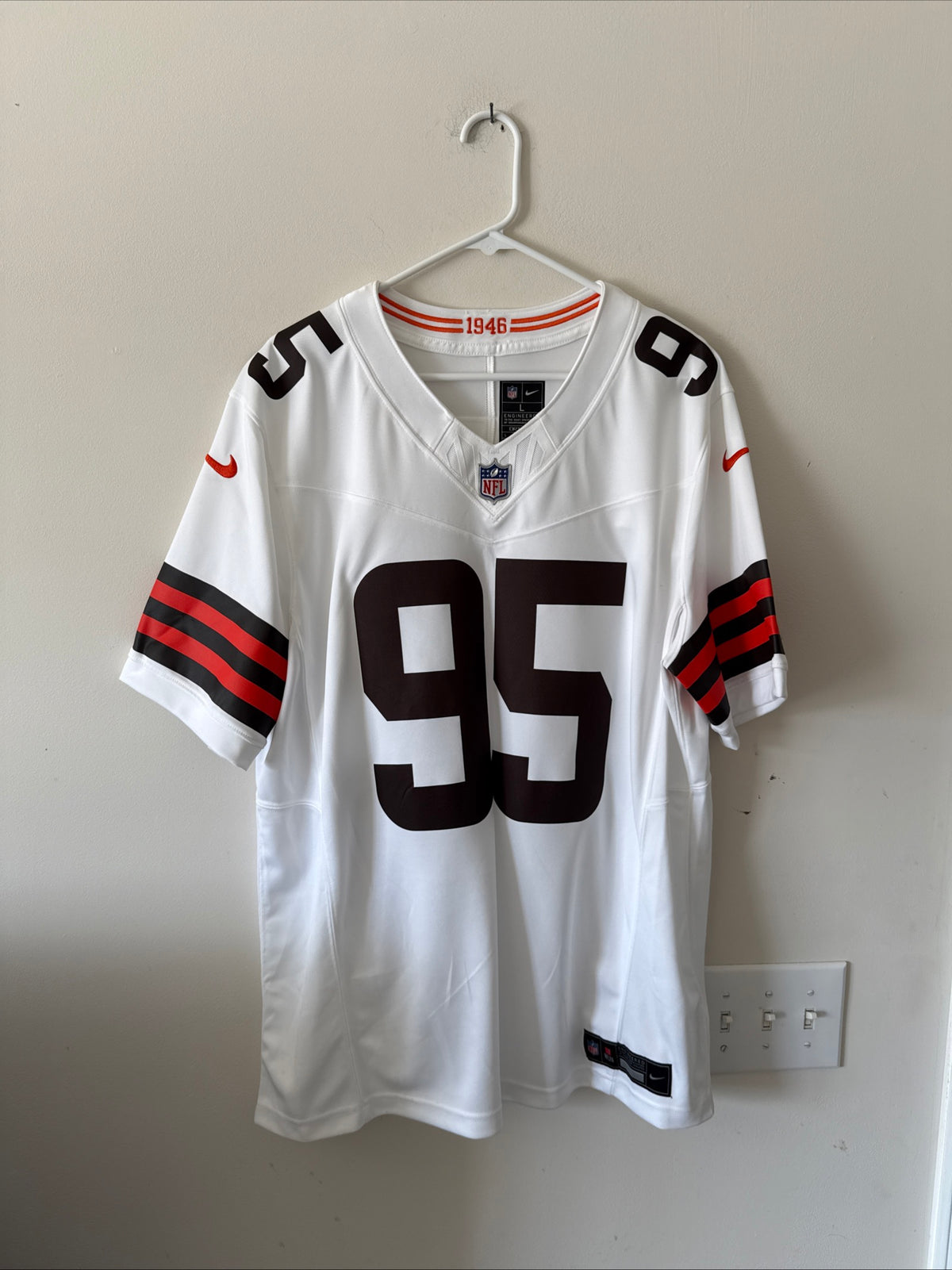 Men's Nike Myles Garrett #95 Cleveland Browns Vapor Lmtd NFL Jersey Sz L - RARE