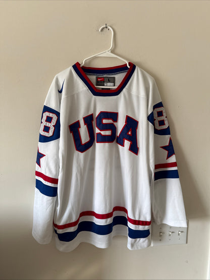 MEN’S NIKE PATRICK KANE #88 TEAM USA 2010 WINTER OLYMPICS JERSEY SZ L - RARE