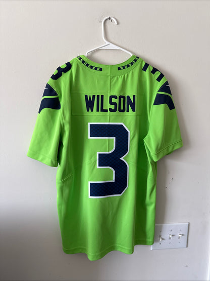 Men’s Nike Russell Wilson #3 Seattle Seahawks Color Rush Vapor Lmtd Jersey Sz L