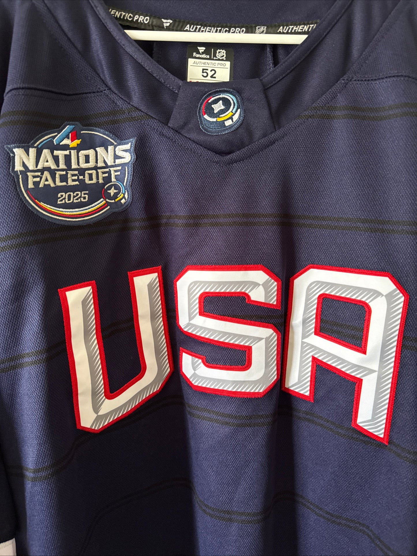 Men’s Fanatics Brady Tkachuk #7 Team USA 4 Nations Face-Off Jersey Sz 52 RARE