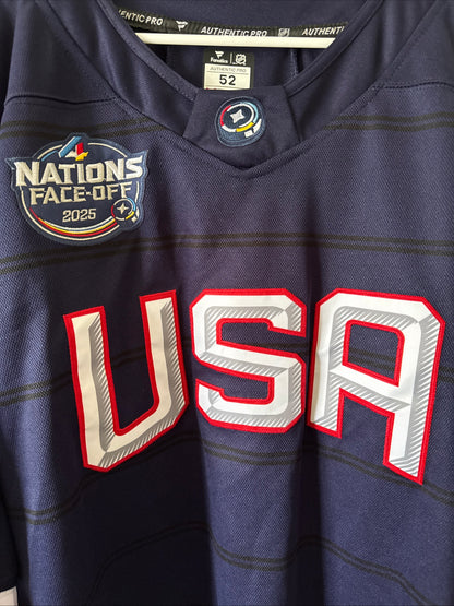 Men’s Fanatics Brady Tkachuk #7 Team USA 4 Nations Face-Off Jersey Sz 52 RARE