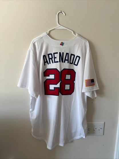 Men's Nike Nolan Arenado #28 Team USA 2023 WBC Jersey Sz XL - White RARE